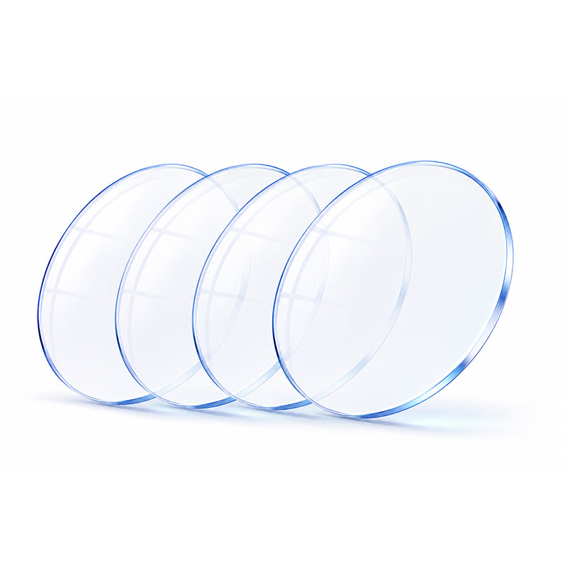 Essilor: Single vision prescription clear lenses with high optical clarity and visual comfort, ideal for correcting myopia, hyperopia, and astigmatism.