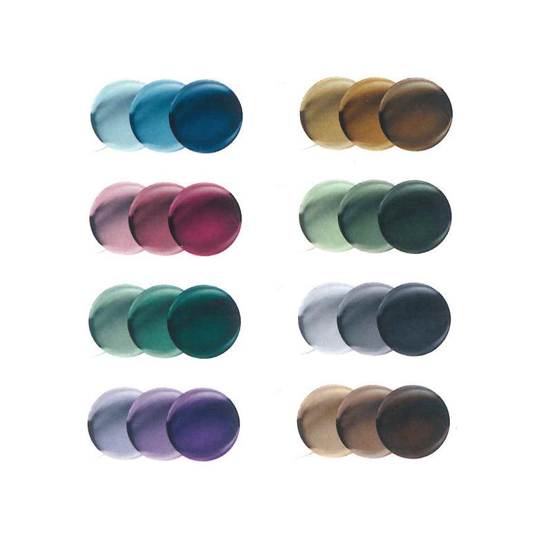 Color palette of Transitions photochromic prescription lenses showing eight different light-adaptive tint options transitioning from clear to fully dark