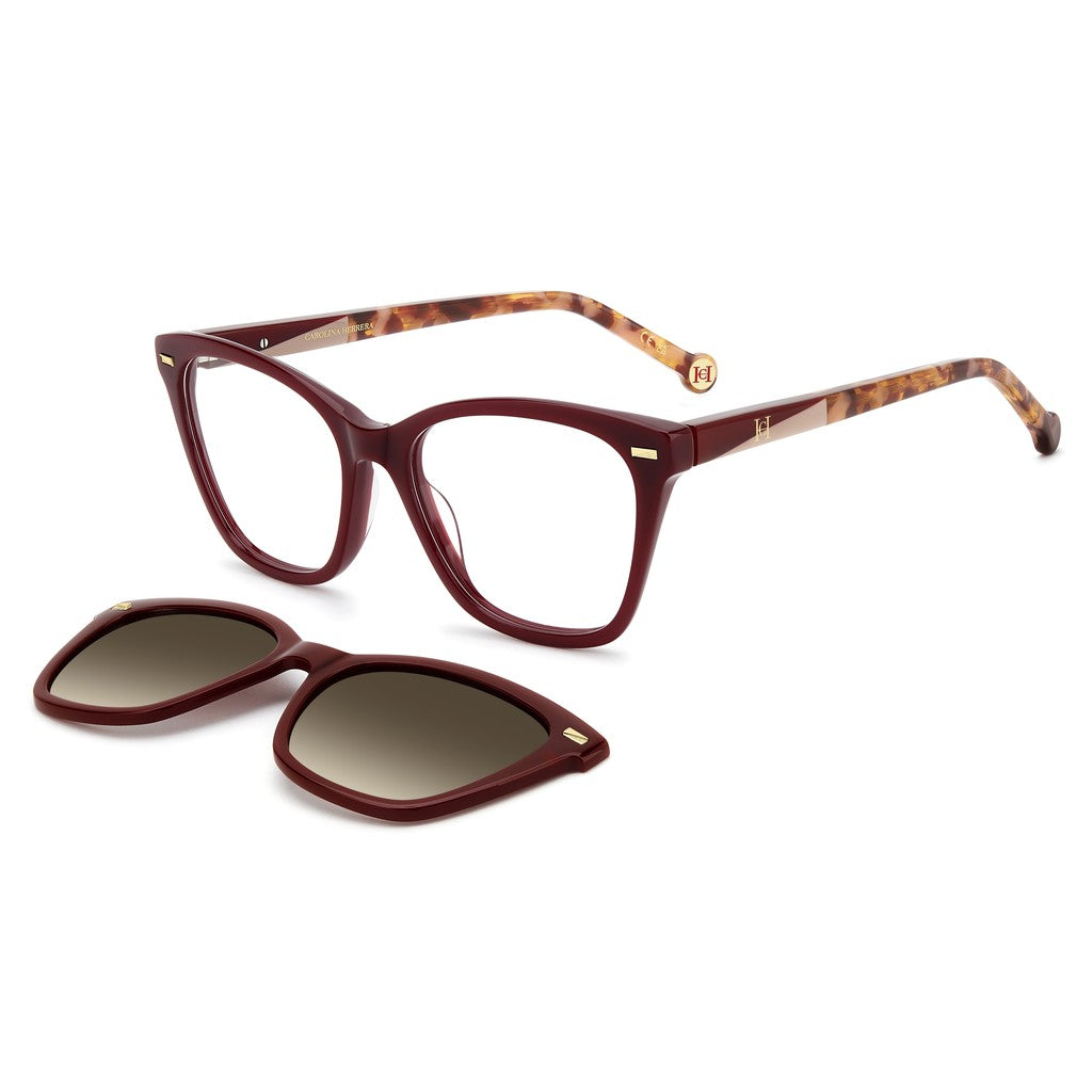 Carolina Herrera HER 0334C With Clip-On LHF Burgundy Eyeglasses