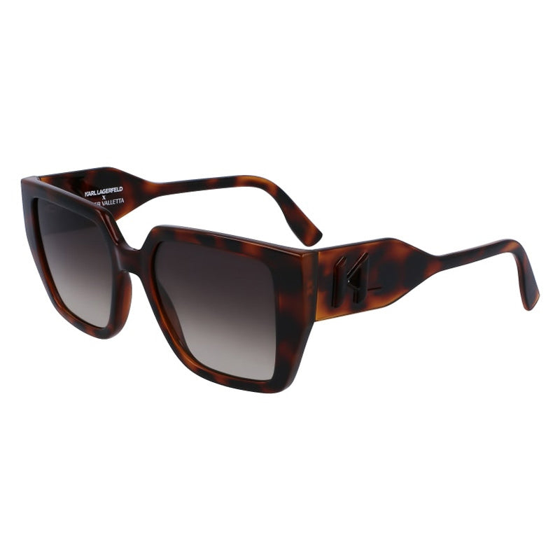 Karl Lagerfeld Women\'s Tortoiseshell Oversized Square Sunglasses - Brown Slim geometric sunglasses | Dark Tortois | Women | KARL  main image 4