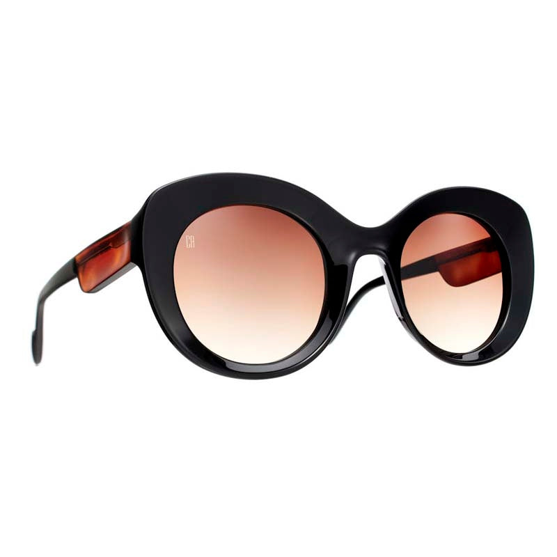 Caroline Abram Paris Women\'s Sunglasses - Black and Gold with RX lenses Sunglasses Caroline Abram X-Quise 1 Large Sixties Style Design main image 2
