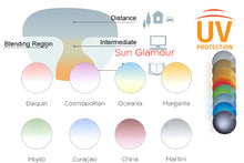 Load image into Gallery viewer, Prescription progressive sunglasses: Sun Glamour Colours