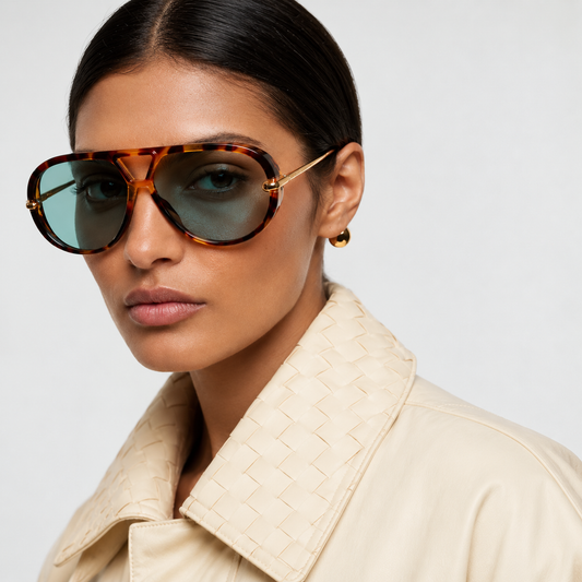 The 2026 Bottega Veneta Spectacle: How Sculptural Drop Aviators and Gold Ribbon Accents Redefine Modern Stardom