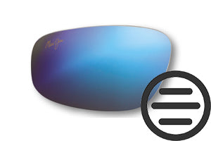 Next in the Maui Jim lens color guide is Blue Hawaii. It’s a Neutral Grey lens with a solid blue mirror.