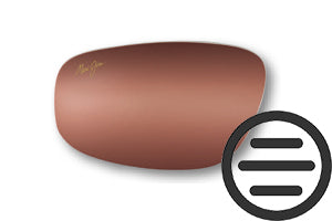 The Maui Rose lens has a rose tint that makes everything look warm. It has a silver bi-gradient mirror to tone down the rose aesthetic and is great for transitioning from overcast to sunny conditions