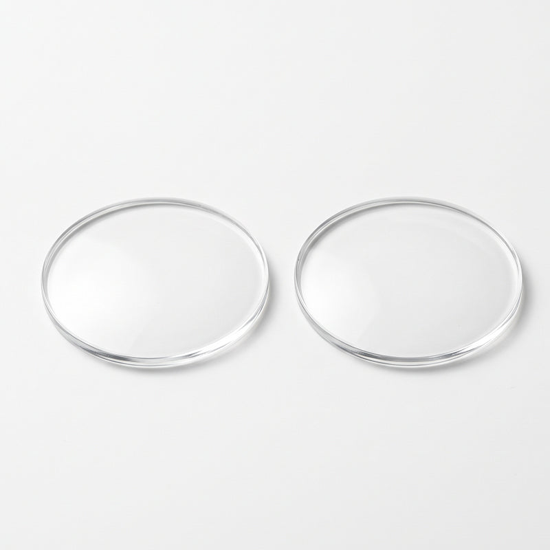 Clear non-prescription lenses for eyeglass frames, perfect for those who want to wear glasses without vision correction.