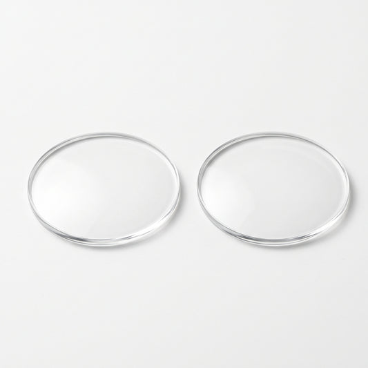 Clear non-prescription lenses for eyeglass frames, perfect for those who want to wear glasses without vision correction.
