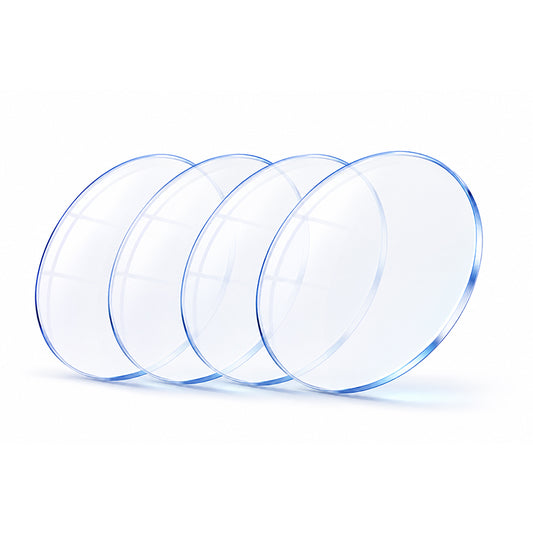 Essilor: Single vision prescription clear lenses with high optical clarity and visual comfort, ideal for correcting myopia, hyperopia, and astigmatism.