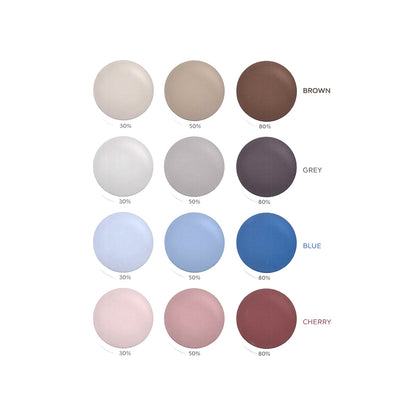 Color swatches with labels and percentages on a white background