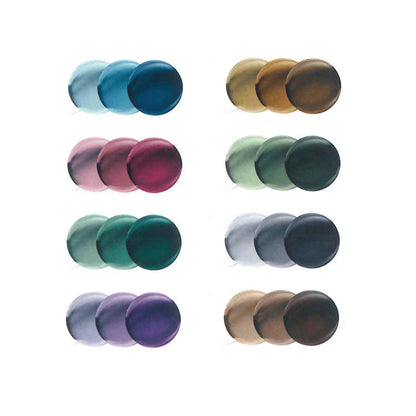 Color palette of Transitions photochromic prescription lenses showing eight different light-adaptive tint options transitioning from clear to fully dark
