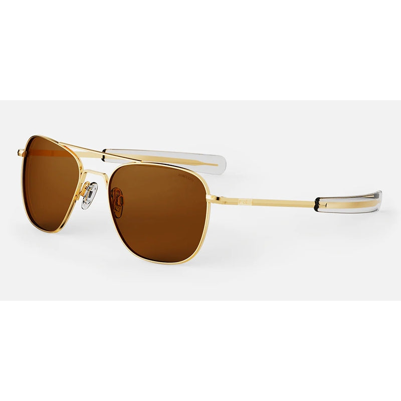 Randolph Sunglasses, Model: AVIATOR23K Colour: GoldAmericanTan