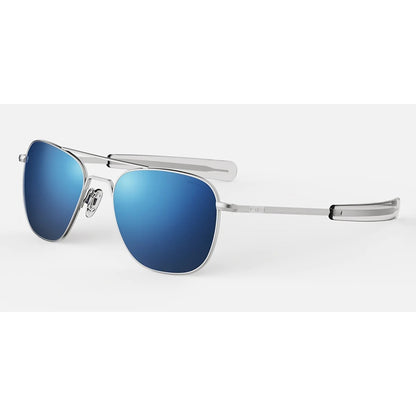 Randolph Sunglasses, Model: AVIATOR Colour: MatteChromeAtlanticBluePolarized