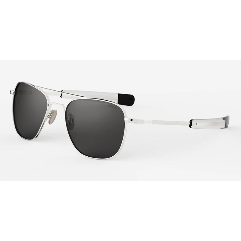Randolph Sunglasses, Model: AVIATOR23K Colour: WhiteGoldAmericanGray