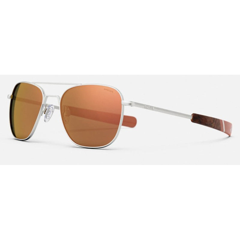 Randolph Sunglasses, Model: AVIATOR Colour: SatinSilverRoseGoldMirror