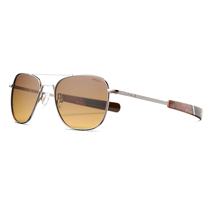 Randolph Sunglasses, Model: AVIATOR22K Colour: ChocolateGoldCapeSand