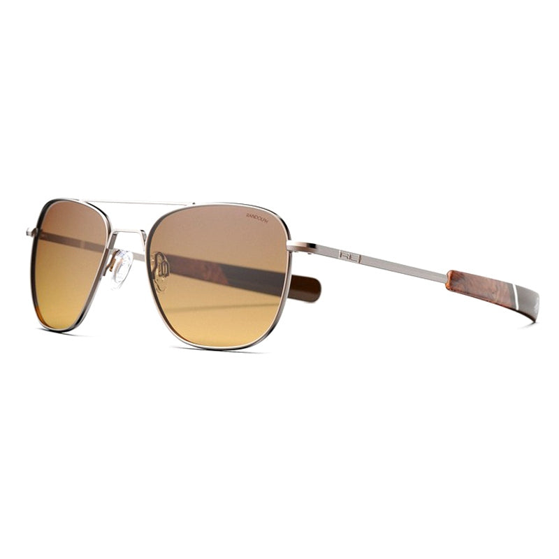 Randolph Sunglasses, Model: AVIATOR22K Colour: ChocolateGoldCapeSandPolarized