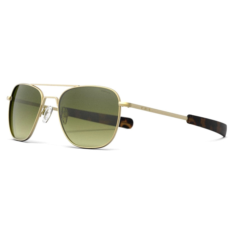 Randolph Sunglasses, Model: AVIATOR23K Colour: SatinGoldEvergreen