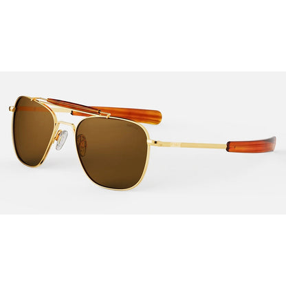Randolph Sunglasses, Model: AVIATORII Colour: 23kGoldAmericanTan