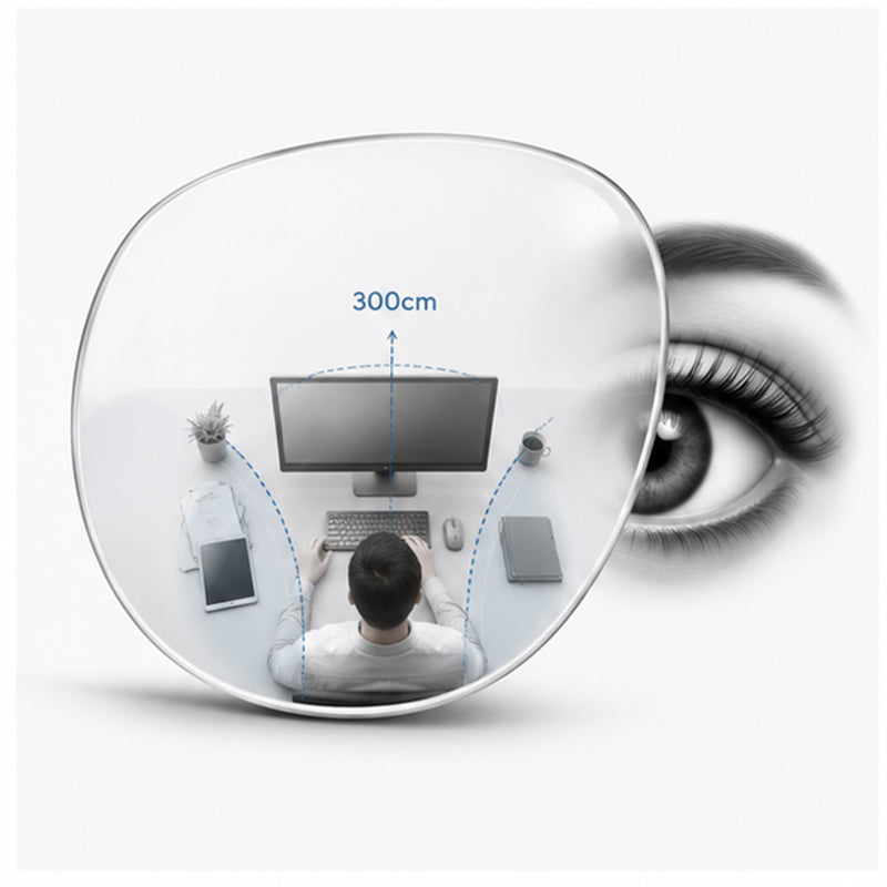 300 cm office progressive lens with extended viewing depth up to 3 meters, ideal for open-plan offices, meeting rooms, and professional work environments.
