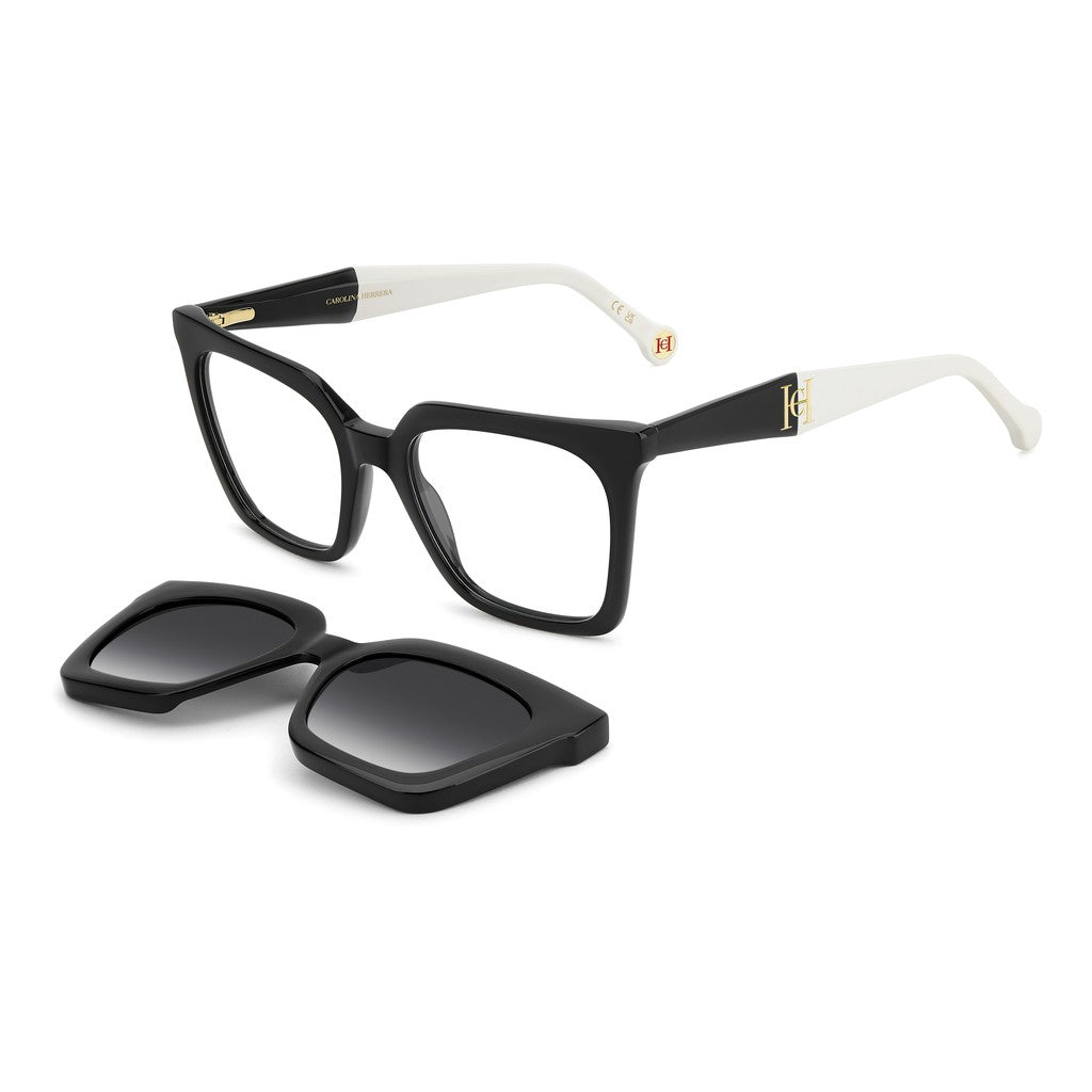 Carolina Herrera HER 0376C With Clip-On 80S Black White Eyeglasses