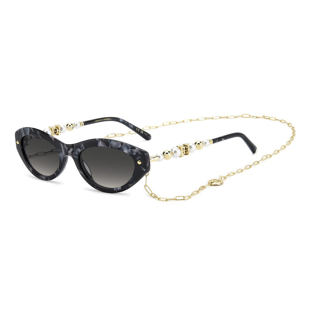 Carolina Herrera HER 0406S GBY9O Marble Grey Black Sunglasses