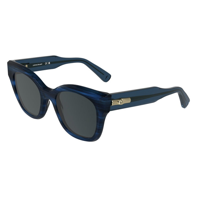 Longchamp Black Oval Sunglasses with Blue-Green Gradient Lenses Longchamp LO795S Oval Sunglasses | EyeOns.com main image 3
