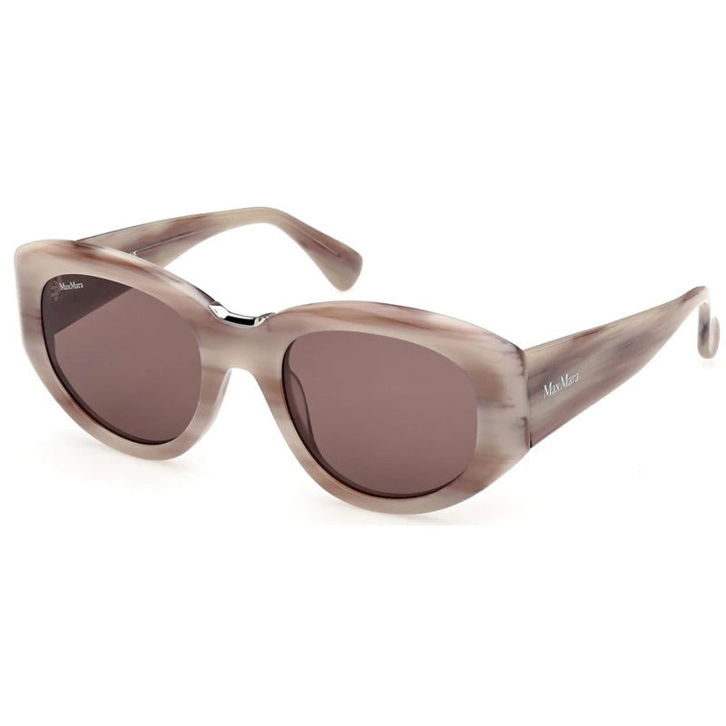 MaxMaraサングラス美品ヴィンテージ Maxmara Fancy Beige Thick Square Optyl Sunglasses, Temples W